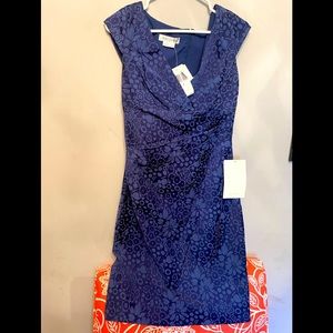 Kay Unger light and dark blue dress
